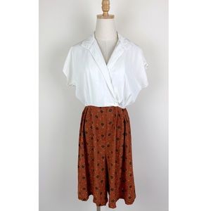 Vintage 80's Two-Tone Collared Romper